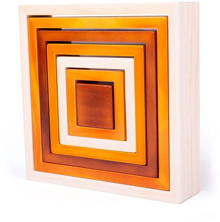 Bigjigs Natural Wooden Stacking Quadrate