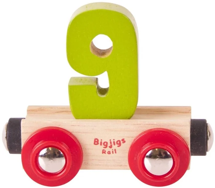 BigJigs Rail Name Number 9 / Zahlenwagen 9