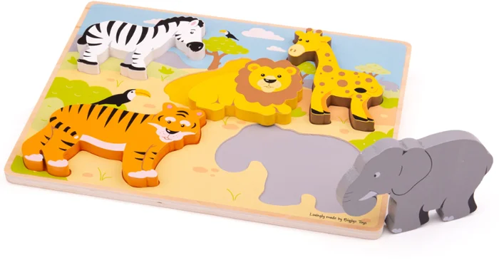 Bigjigs Toys Klobiges Einsetzpuzzle – Safari