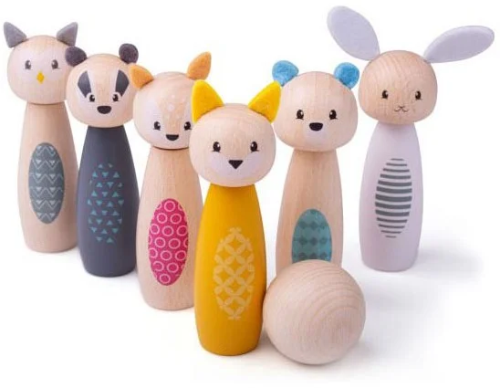 Bigjigs Waldtier-Kegelspiel FSC 100%