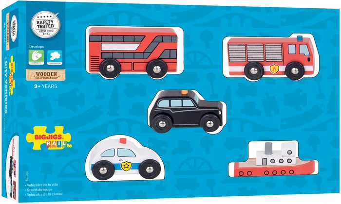 Bigjigs Wooden City Vehicles – 5 Teile