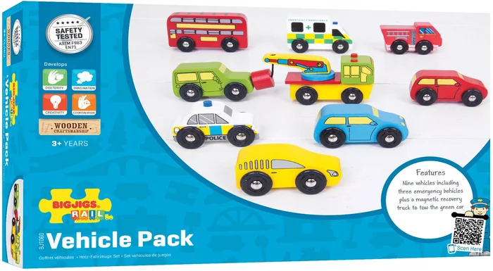 Bigjigs Wooden Vehicles – 9 Teile