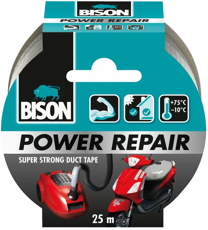 Bison Power Repair Tape grijs rol 25 meter