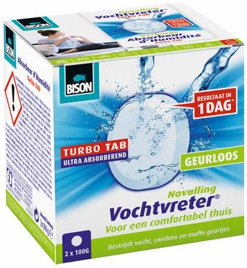 Bison Vochtvreter Turbo Tab Navulling Geurloos 100Gr
