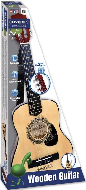 BONTEMPI WOODEN GUITAR 75 CM WITH SHOULDER STRAP