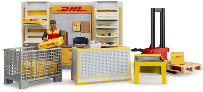 Bruder bworld DHL Shop mit Handhubstapler – 62251