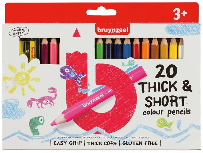 Bruynzeel Kids Korte Dikke Kleurpotloden, 20st.