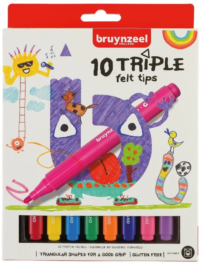 Bruynzeel Kids Triple Viltstiften, 10st.