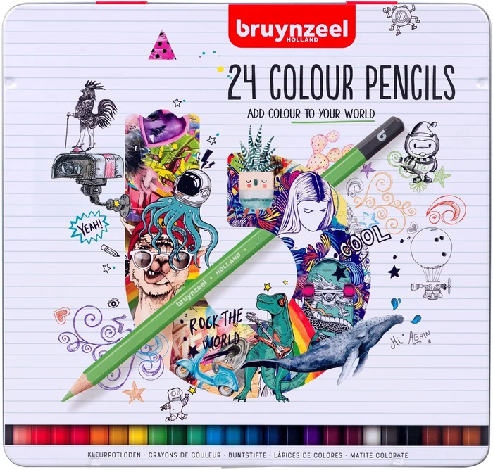 Bruynzeel Kleurpotloden Blik, 24 Kleuren