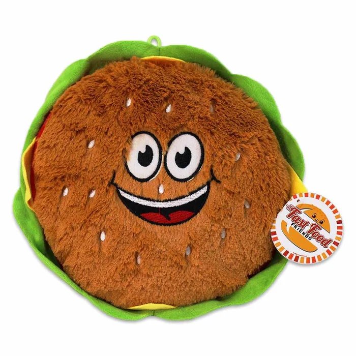 Burger Plüsch mit Smiley Gesicht – ca. 28 cm