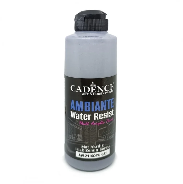 Cadence Cadence Ambiante Waterbestendige Matt Acrylverf 250 ml Dark Gray + 10 gr Catalyst