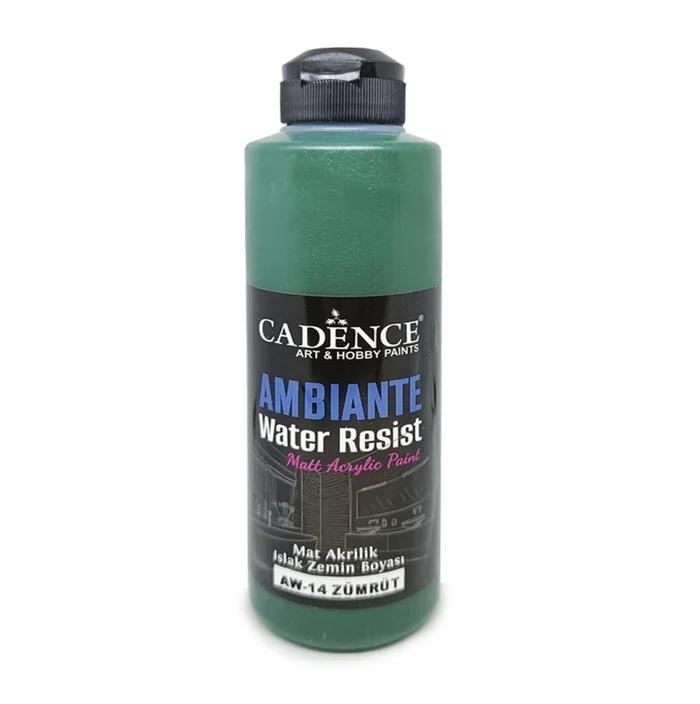Cadence Cadence Ambiante Waterbestendige Matt Acrylverf 250 ml Emerald Green + 10 gr Catalyst