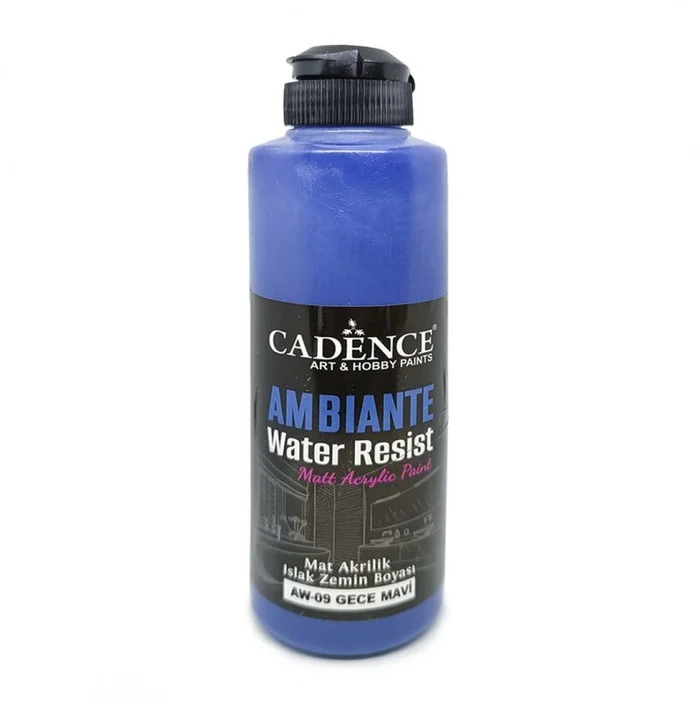 Cadence Cadence Ambiante Waterbestendige Matt Acrylverf 250 ml Midnight Blue+ 10 gr Catalyst