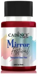 Cadence Cadence Mirror Festival Transparante Glasverf Red 50 ml