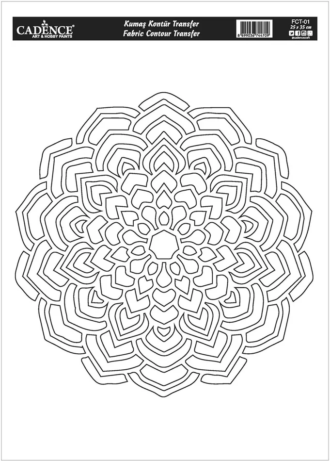 Cadence Cadence Textiel Transfer 25×35 cm Mandala Outline FCT-01