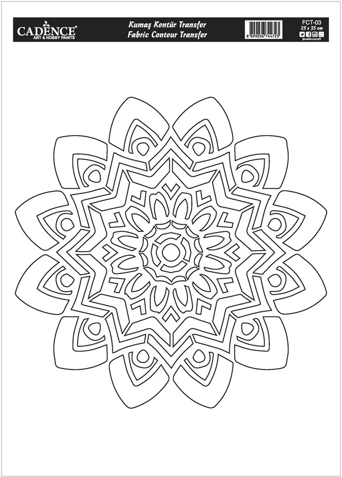 Cadence Cadence Textiel Transfer 25×35 cm Mandala Outline FCT-03