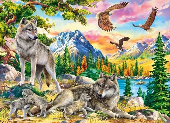 Castorland Wolf Family and Eagles – 300 Teile