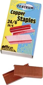 Center 10X 1000 Heftklammern Kupfer #24/6 Center