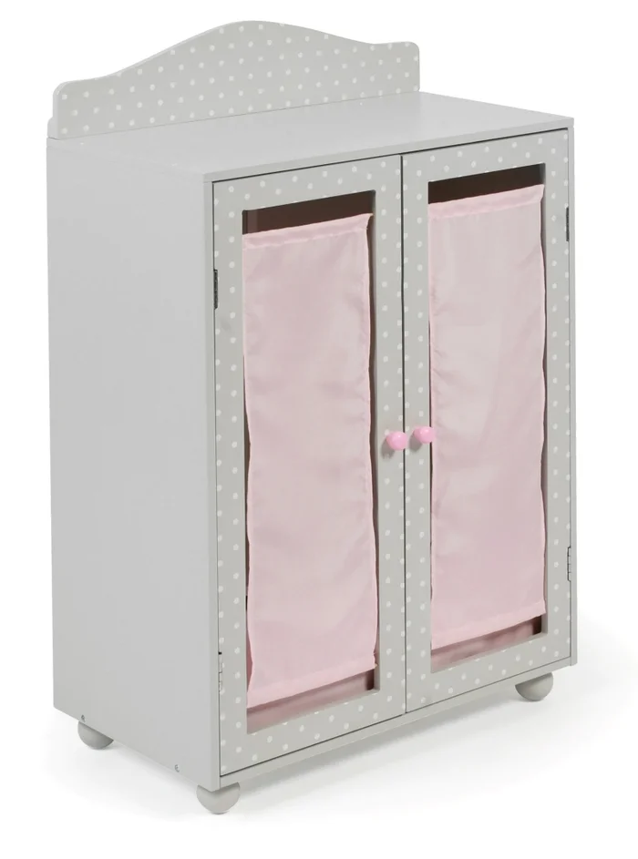 Chic 2000 – Puppen Kleiderschrank, grau weiß