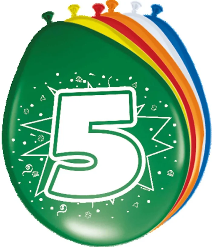 Cijfer Ballonnen 5 jaar, 8st.
