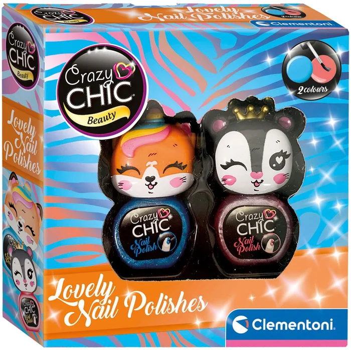 Clementoni Crazy Chic Nagellak Blauw/Rood, 2st.