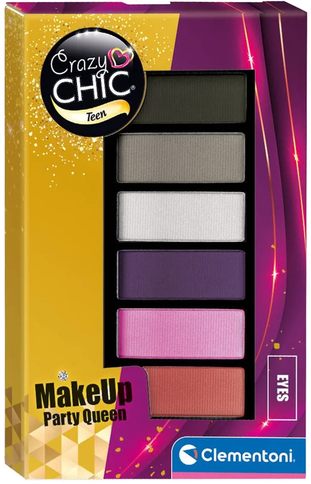 Clementoni Crazy Chic Oogschaduwpalet Party Queen, 6 Kleuren