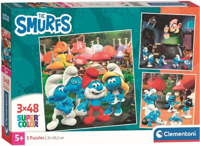 Clementoni Legpuzzel Square Smurfs, 3x48st.