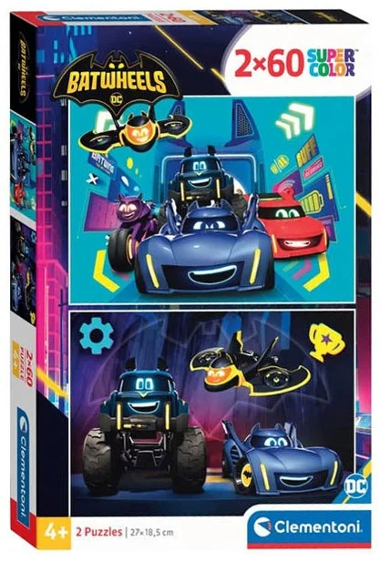 Clementoni Legpuzzel Super Color Batwheels, 2x60st.