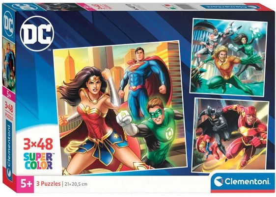 Clementoni Legpuzzel Super Color Vierkant DC Comics Justice League, 3x48st.