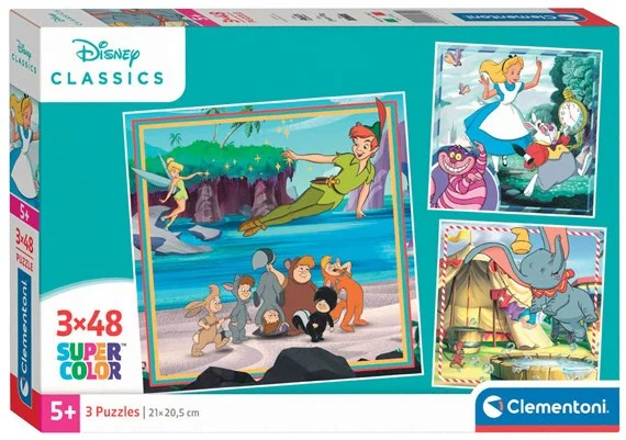 Clementoni Legpuzzel Super Color Vierkant Disney Classics, 3x48st.