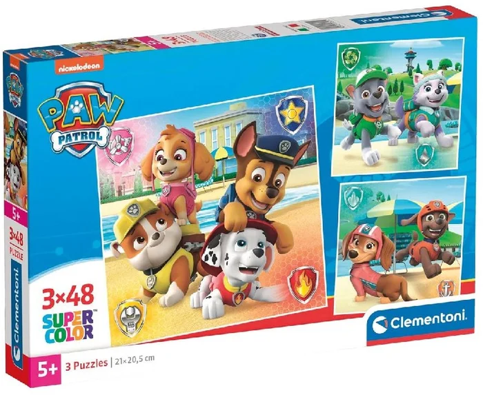 Clementoni Legpuzzel Super Color Vierkant PAW Patrol, 3x48st.