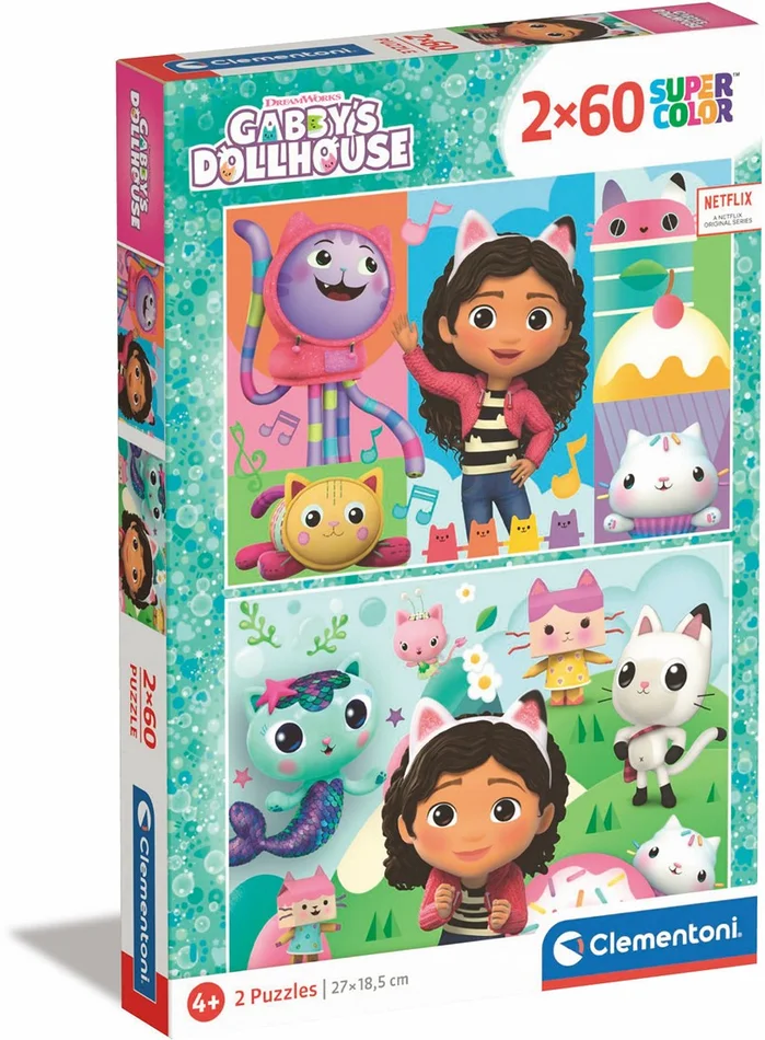 Clementoni Puzzel Gabby’s Poppenhuis, 2x60st.