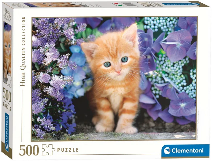 Clementoni Puzzel Kat met Bloemen, 500st.