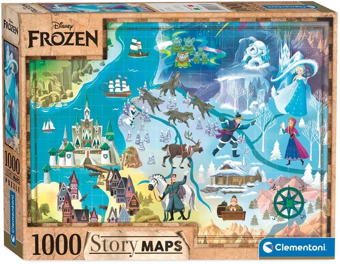 Clementoni Wereldkaart Puzzel Disney Frozen, 1000st.