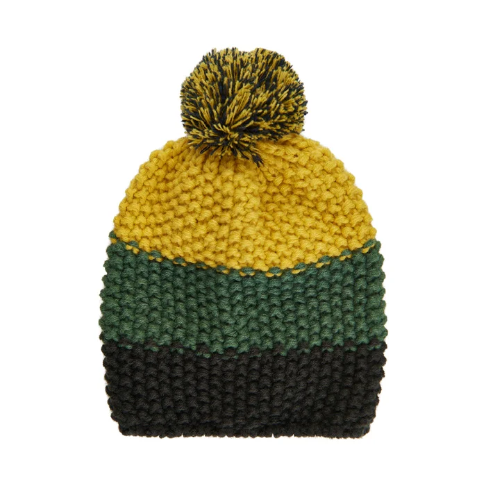 Color Kids Strickmütze grün-gelb