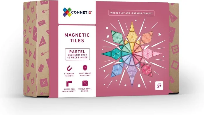Connetix Magnetkacheln Pastell Geometrie 40-teilig