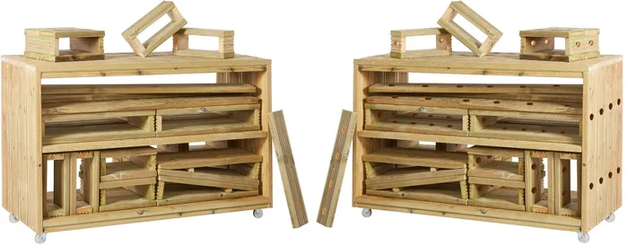 Cosy Imagineering & Block Trolleys Complete Set ( 2 Trolleys + Blocks ) – 47007