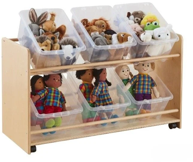 Cosy Rookie Range Open Mobile Basket Shelf ( With Clear Boxes) – 47518