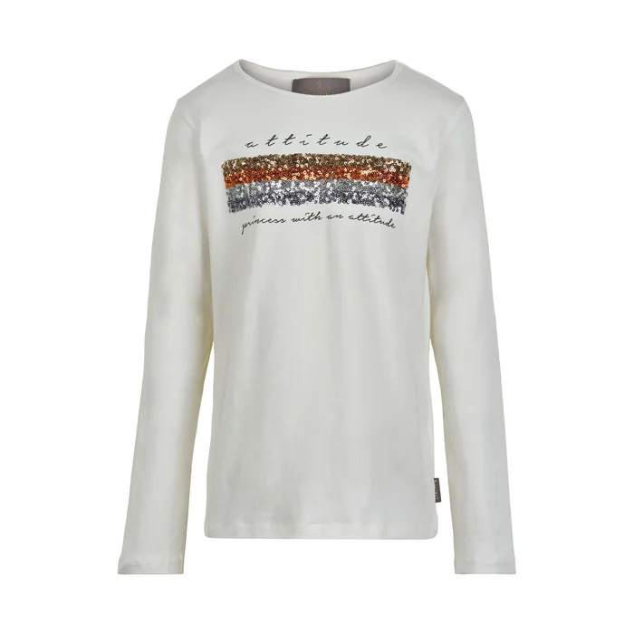 Creamie Langarm Shirt Sequins weiß