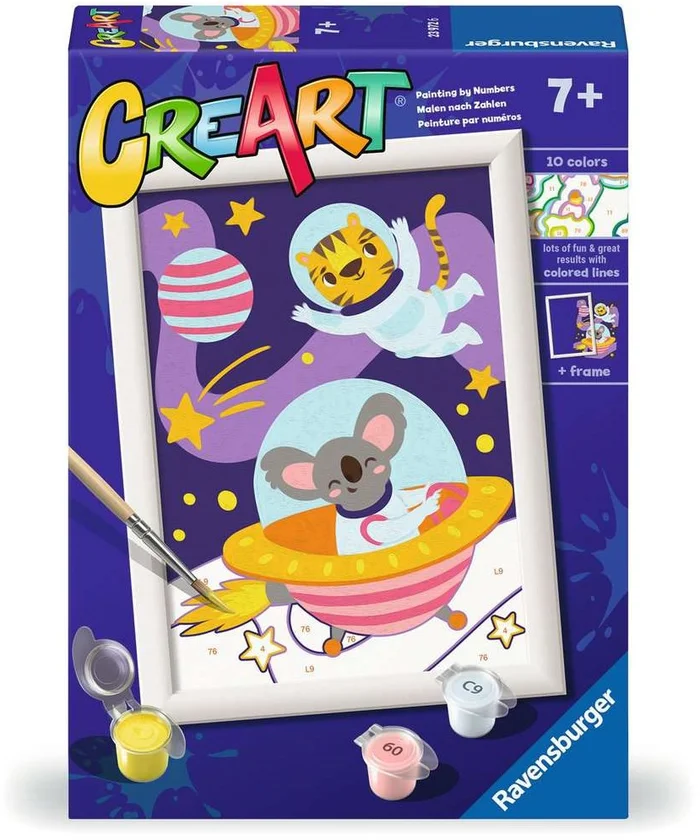 CreArt Schilderen op Nummer – Dieren in de Ruimte