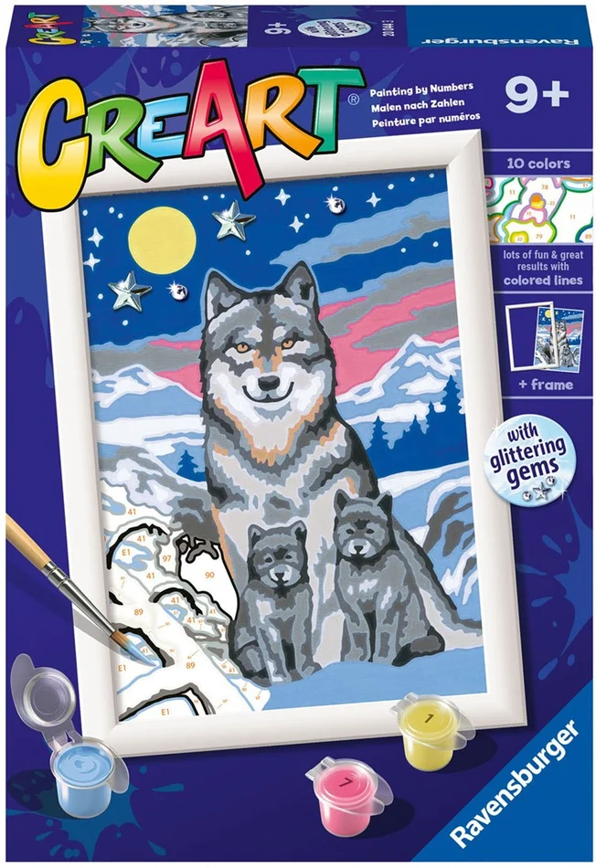 CreArt Schilderen op Nummer – Geweldige Wolven Familie