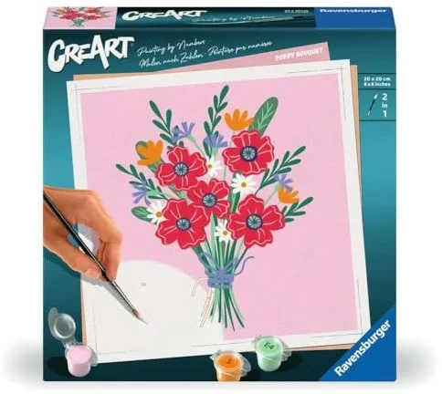 CreArt Schilderen op Nummer – Klaprozen Boeket