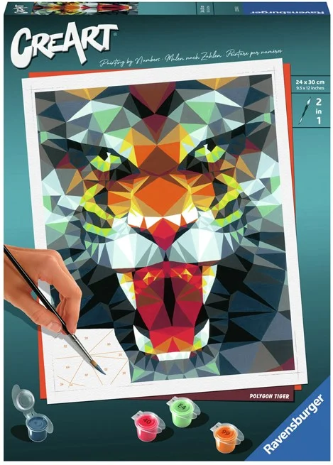 CreArt Schilderen op Nummer – Polygon Tijger