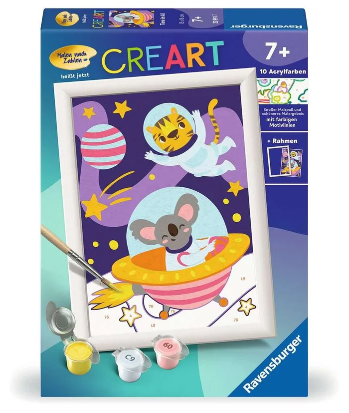 CreArt Tiere im All – Malen nach Zahlen für Kinder ab 7 Jahren