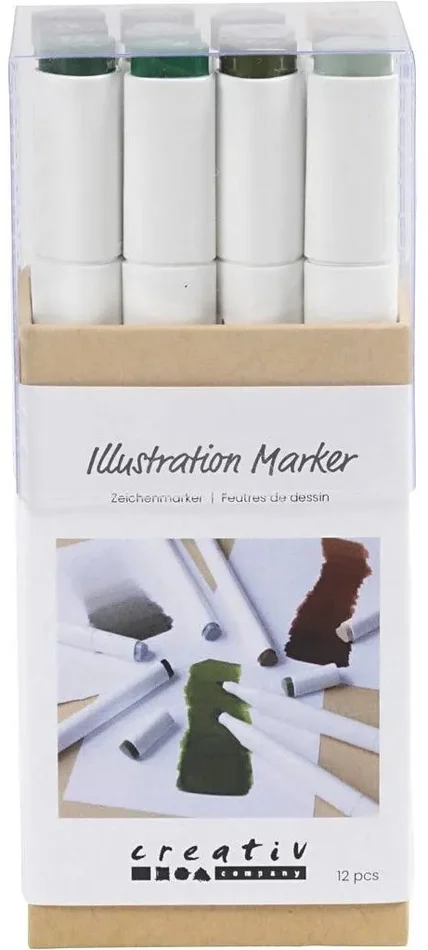 Creativ Company CC Alcoholmarker Natuurlijke Kleuren, 12 stuk