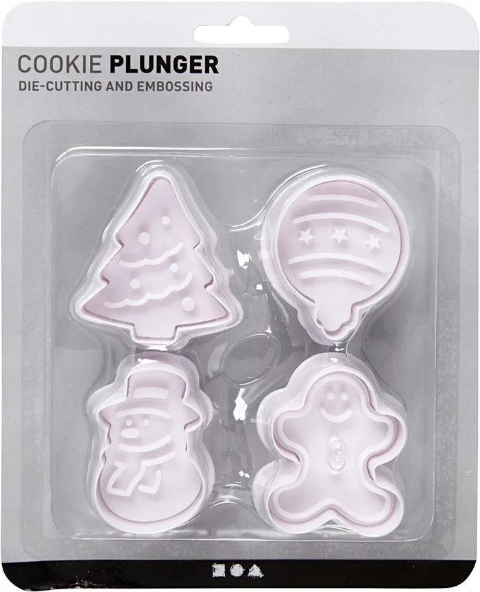 Creativ Company CC Ausstechformen mit Stempel 5 cm Weihnachten 4 Stück