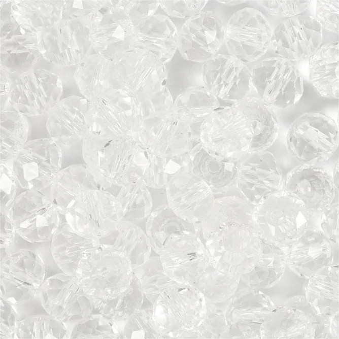 Creativ Company CC Glas Facettierte Perlen 5×6 mm Kristall 100 Stück