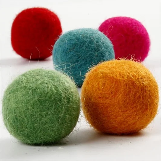 Creativ Company CC Wol Kralen 20mm Sterke Kleuren 64 stuks