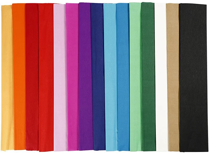 Crêpepapier – Basiskleuren, 15st.