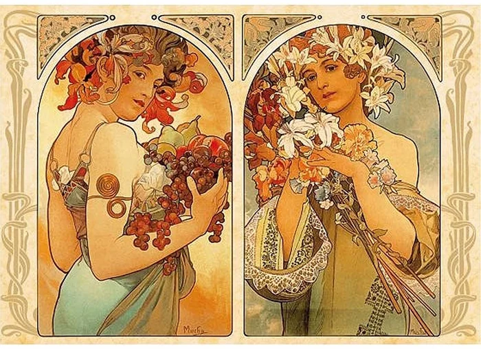 D-Toys Alphonse Mucha: Früchte und Blumen – 1000 Teile